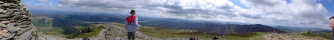 Panorama view from the cairn on top of the Old Man of Coniston