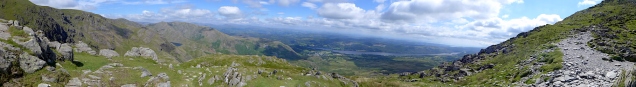 Panorama view en route to the top of the Old Man of Coniston